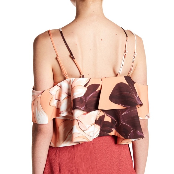 Keepsake Bitter Sweet Crop Top PEACH FLORAL - Picture 3 of 8